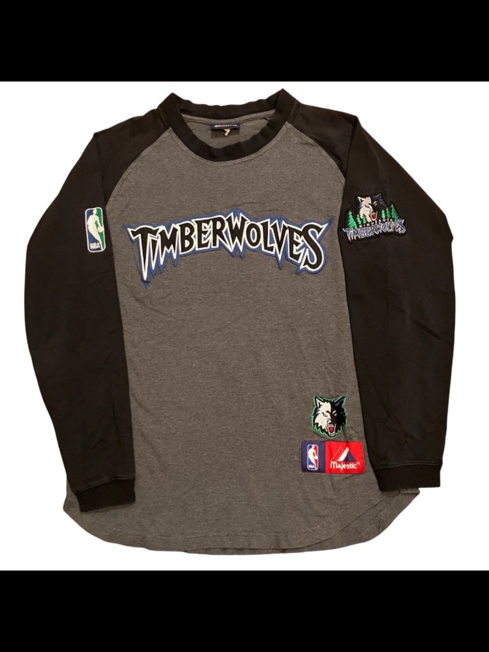 Vintage Minnesota Timberwolves Logo Crewneck Long Sleeve Shirt 90s Y2K NBA